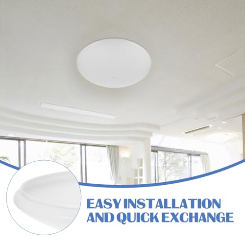Image of Ceiling Light Cover 15.7 Inch Round Clip-on Lamp Shade for Bedroom Kitchen Bathroom Office White Pet Diffuser Accessory Set
