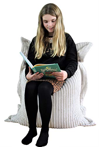 HH Home Hut Kids Beanbag Jumbo Cord Seat Corduroy Fabric Indoor Gaming Chair Cushion Bean Bag Bedroom POD Bag Ergonomic Design for Body Support Lounge Boho Decor Living Room Gamer for Children