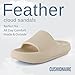 CUSHIONAIRE Feather EVA Slides for Women – Comfortable Slip On Womens Slippers, Indoor Outdoor Shower Shoes, Beach Essential Cloud Slides, Khaki 7