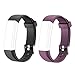 YFish Correa de Recambio para Pulsera Inteligente de Actividad ID 115U SÓLO, Durable Correa de Reemplazo con 2 colores Violeta+ Negro