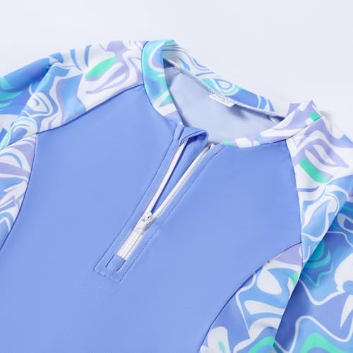 Image of Toddler Girls Long Sleeve Swimsuits Girl Swimwear Little Girls Swimsuits 2 Pieces Toddler Rash Guard Swimsuit Print