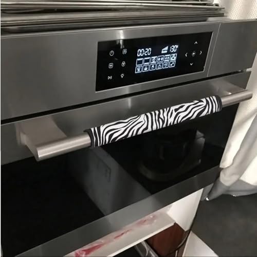 Image of Refrigerator Door Handle Covers Set of 6 Kitchen Electrical Appliance Decor Handles Keep Clean Anti-Slip Stylish Fridge Accessories Fashion Home Decor, Zebra Print