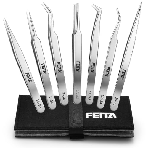FEITA Precision Tweezers Set with Travel Case