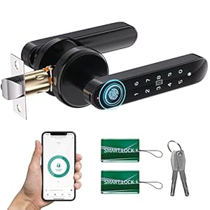 Smart Fingerprint Door Lock Knob – ENOKER Keypad Door Lock with Handle 5 in 1 with APP/IC Cards/Passcodes/Keys/100 Fingerprints Biometric Electroinc Keyless Entry Lock for Bedroom Home Hotel Office