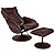 BCP Leather Massage Recliner and Ottoman Furniture Set W/ Double Padding, Remote- Black by 