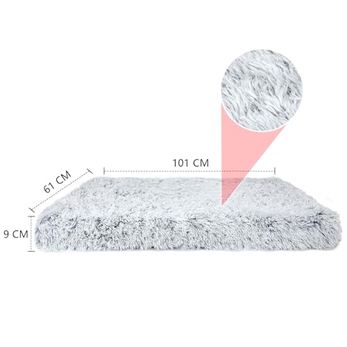 Baguuaray Matelas Moelleux Lavable avec Fond antidérapant - Coussin Anti-anxiété pour Chiens de très Grande Taille - Gris,100x60cm – Image 3