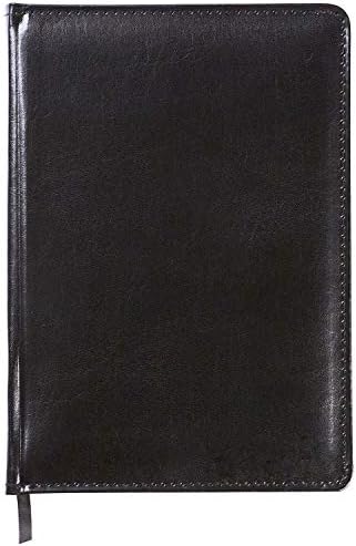 C.R. Gibson Large Black Leather Journal Notebook, 6.5