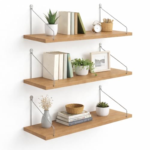 ウォールシェルフ 壁掛け棚 3個セット 幅60cm 木製 ウォールナット 壁面収納 飾り棚 本棚 ラック DIY 収納ラック トイレ 玄関 シンプル おしゃれ