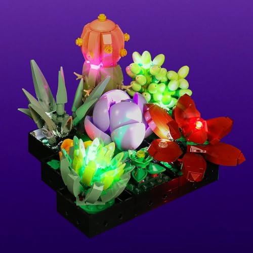 Image of VONADO LED Light Set for Lego Succulents 10309, Lighting Kit Compatible with Lego Botanical Plants and Flowers Building Set 10309 for Adults Kids, Decor DIY Light Kit for Home Office (No Lego Models)