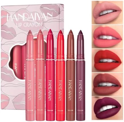 Anglicolor Matte Lip Liner Pencil Set - 12 Assorted Colors High Pigmented Natural Lip Makeup Soft Pencils Precise, HANDAIYAN long-lasting Lip Liners, Vegan, Cruelty-Free (Set B)
