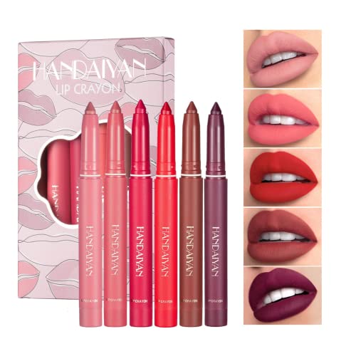 Anglicolor Matte Lip Liner Pencil Set - 12 Assorted Colors High Pigmented Natural Lip Makeup Soft Pencils Precise, Handaiyan Long-Lasting Lip Liners, Vegan, Cruelty-Free (Set B) #TOP6