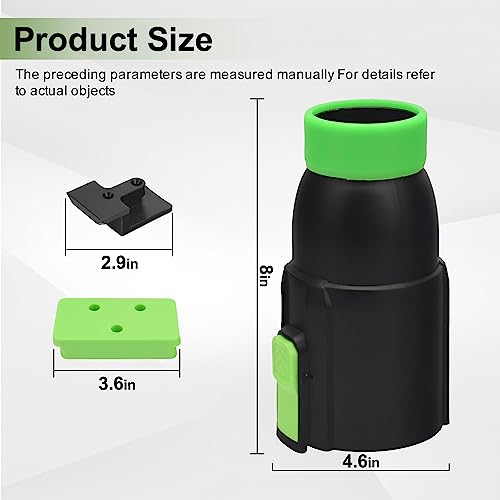 Car Drying Nozzle for EGO Power+ Leaf Blowers 530 575 580 615 650 765, Contain 1 Blower Wall Mount & 2 Mounts Battery Holders & Install Screw & Green Soft Silicone Band - 8 Inch - Thumbnail 2