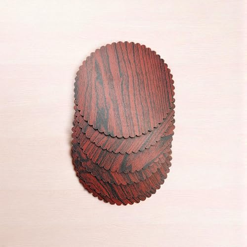 Image of Fiddlys Wooden Coaster Set of 6 | Beautiful Decorative Coaster for Tea & Coffee Cups, Mugs & Glasses | Elegant Table Decor & Gift Set | Eco-Friendly Wooden Coasters (Brown)