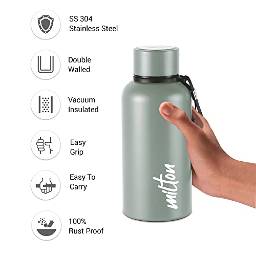 Image of Milton Aura 500 Thermosteel Bottle, 520 ml, Grey & Milton Elfin 160 Thermosteel Hot and Cold Water Bottle, 160 ml, Silver