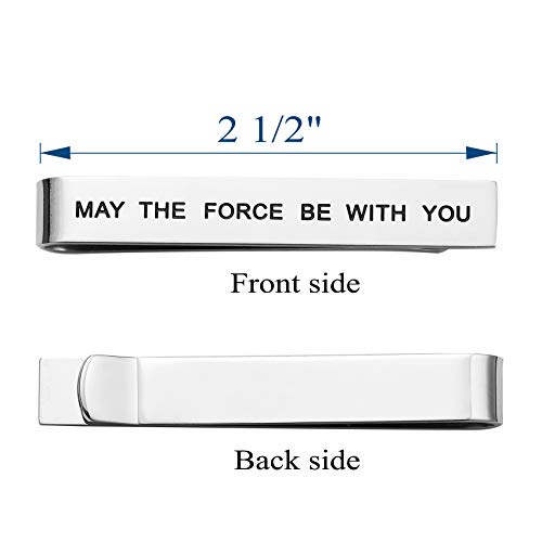 Lparkin May The Force Be With You Tie Clip Star Wars Fan Gift Funny Gift Stainless Steel Polished Finish Tie Clips Men Women #TOP1