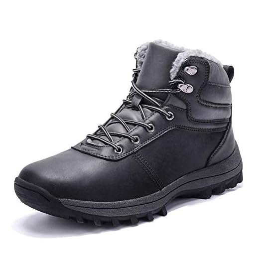 Botas de Nieve Hombre Impermeable Botas de Invierno Antideslizante Calientes Botines Sneakers Negro 42