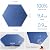 Dailycooper 12 Pack Self-Adhesive Acoustic Panels 12" X 10" X 0.4" - Sound Proof Foam Panels with High Density, Stylish Hexagonal Design, Flame Resistant, Absorb Noise and Eliminate Echoes(Sky Blue)