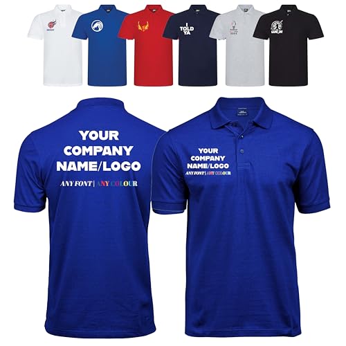 Varsany Custom Workwear T-Shirt – Personalised Uniform Polo Shirts for Men & Women, Unisex Tops for Business or Trades Royal Blue