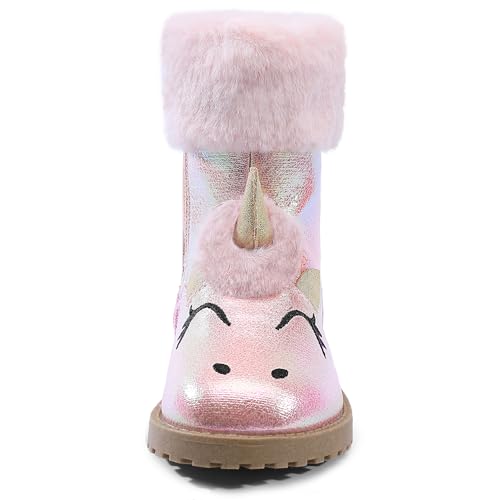 Girls Winter Boots Unicorn Snow Boots for Toddler Girls Side Zipper2