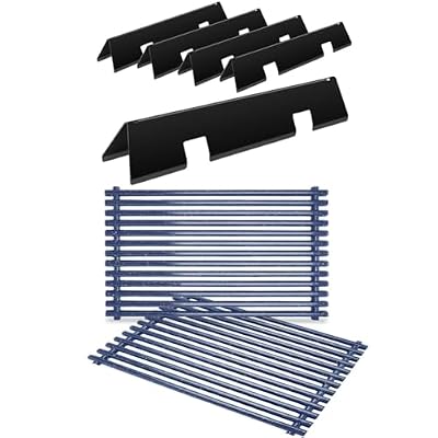 15.3" Porcelain Enameled Steel Flavorizer Bars 7636 and 17.4" Porcelain Steel Grill Grates 7525 Replacement for Weber Spirit 300 Series with Front Control Knobs, Spirit E310 E320 E330 S310 S320 S330