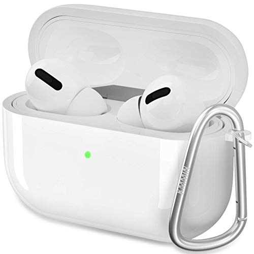 AirPods Pro Case, KMMIN AirPods Pro Case Cover, TPU Protective Case for AirPods Pro, TPU AirPods Pro Accessories Set, Wired/Wireless Charging Available, [Front LED Visible] (Black)