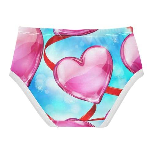 Glossy Pink Hearts Blue Toddler Girls Underwear 2t Cotton Girl Panties Cute Florals Briefs Undies Kids2