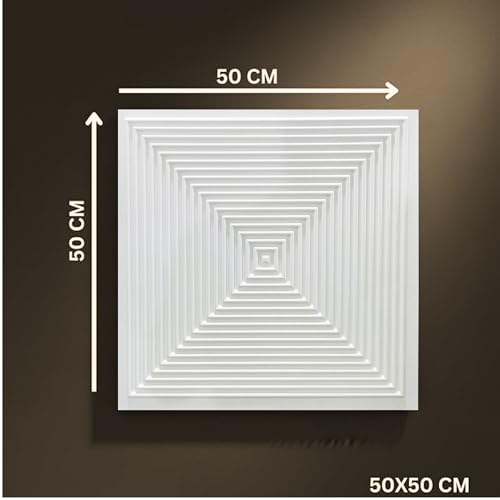 Image of Kayra Decor 3D PVC Wall Panels for Bedroom & Living Room | Line Design |White Color | 19.7 x 19.7 Inch | Pack of 18 | 48.42 Sq Ft