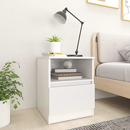 Higsose Mesita De Noche 40x40x50cm Blanco,Madera Contrachapada,Armario Universal,Mesa De Noche Dormitorio,Aparador Auxiliar Cama Armario,Cabeceros Cama Originales,Cajonera