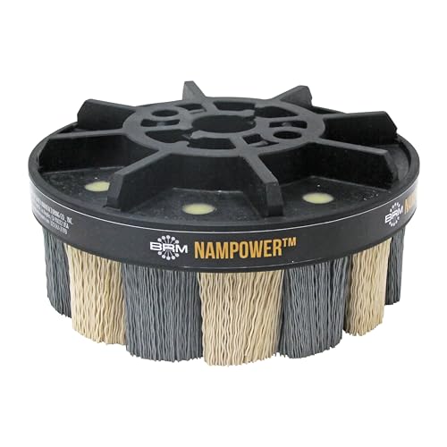 Image of Brush Research ADT15038320 Nampower Turbine Style Abrasive Disc Brush, Combination Silicon Carbide /Ceramic Filament, 150mm Diameter, 38mm Bristle Length (Pack of 1)