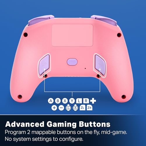 Image of PowerA Advantage Wireless Controller for Nintendo Switch 2 - Kirby Puff, Officially Licensed, Hall Effects, Mappable Buttons, Pro Controller, C Button, Motion Controls