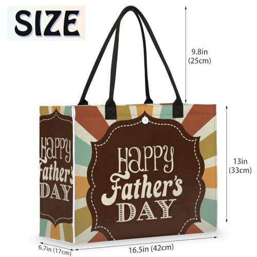 Father's Day Celebration Tote Bag for Women Large Beach Bag Reusable Tote Bags for Work Travel Beach Shopping2