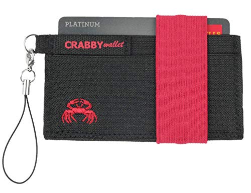 Crabby Gear - Front Pocket Wallet - Minimalist Wallet - Elastic - Red