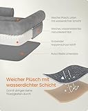 Feandrea Orthopädisches Hundebett, Hundekissen, Hundekorb, weiche Polsterung, Hundesofa, erhöhte Ränder, Bezug abnehmbar und waschbar, 120 x 85 x 18 cm, rutschfeste Unterseite, hellgrau PGW078G02V1