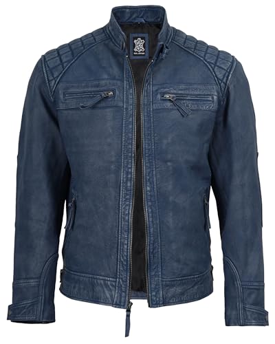 Image of Decrum Leather Jacket Men - Cafe Racer Style Real Lambskin Leather Jackets For Men