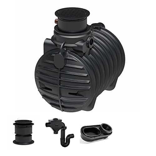GreenLife Zisterne Erdtank 3400 Liter Komfort inkl. Ausgleichsdom, Zisternendeckel, Regenwasserfilter mit Überlaufsiphon und beruhigtem Zulauf - Regenwasserbehälter BZW. Regenwassertank unterirdisch