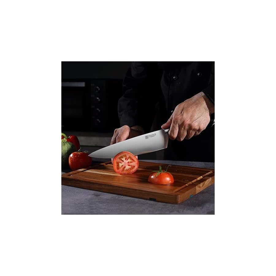 PAUDIN-Chefs-Knife-Switzer-8-Inch-High-Carbon-Stainless-Steel-Sharp-Kitchen-Knife-with-Ergonomic-Handle-Gift-Box-for-Home-Restaurant PAUDIN 8-Inch Chef's Knife – Ultra-Sharp High Carbon Stainless Steel Blade, Ergonomic Handle, Professional Quality Kitchen Knife in Gift Box for Home & Restaurant Use