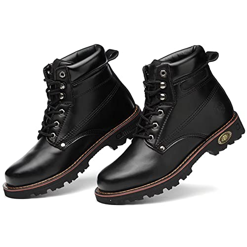 Steel Toe Leather Work Boot for Men, Waterproof Nonslip Work Boots, Durable Rubber Sole Boot for Industrial Construction3