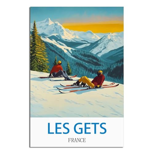 Poster de voyage vintage Les Gets impression haute définition grand format 60x90