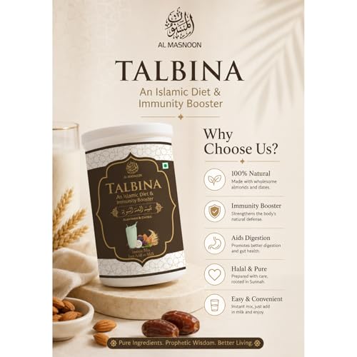 Image of AL MASNOON Talbina Instant Mix with Almond & Dates 300g / An Immunity Booster /NO flavour & chemical added Best Morning Breakfast