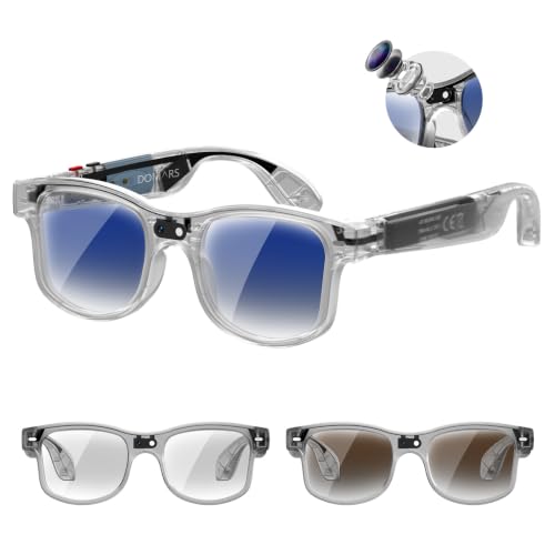 DOMARS AI�X�}�[�g�O���X 8MP 1200P �\�j�[�J�������� AI���A���^�C���|�� 40+����Ή� AI�ʐ^�F�� ChatGPT���� �n���Y�t���[�ʘb 3�����Y�t���i�u���[���C�g�J�b�g/�T���O���X/�u���E���j���C�[�d 5���ԉ��y�Đ� (����)