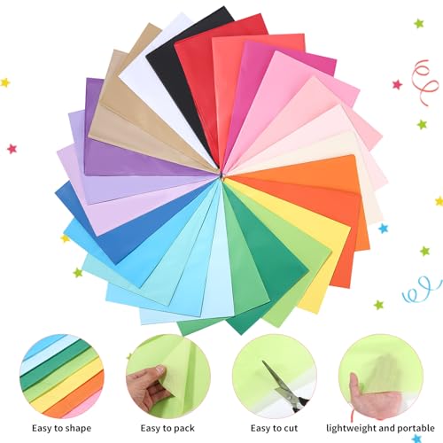 Zofory 120 Blatt Seidenpapier, bunt, 20 Farben, Seidenpapier, 50 x 70 cm, geeignet für Hochzeiten, Geburtstagsfeiern, Basteln, Dekoration und Verpackung von Geschenken