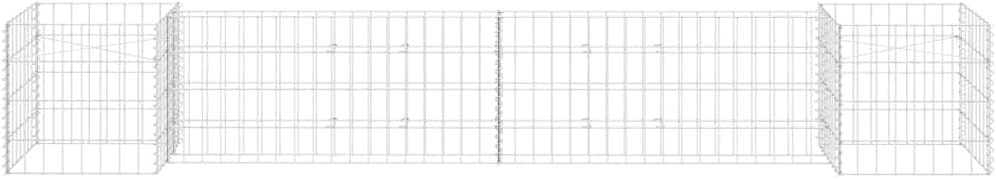vidaXL Gabion Planter Silver Steel Wire 102.4 x 15.7 x 15.7 in
