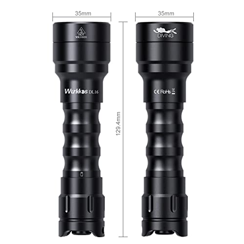 Wurkkos Dl16 Scuba Diving Flashlight Dive Torch 2000 Lumens Ip68 Waterproof Sst40 Led Flashlight Diving Flashlight With Rechargeable Batteries And Underwater Safety Light For Snorkeling Caving Camping #TOP4