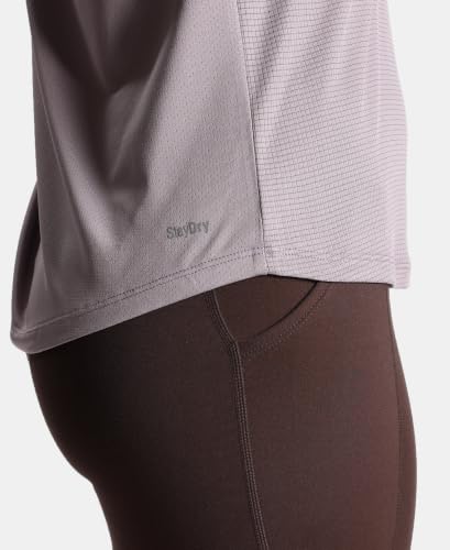 Image of Jockey Women's MW73 Polyester Fabric Relaxed Fit Half Sleeve Breathable Mesh Active Wear T-Shirt