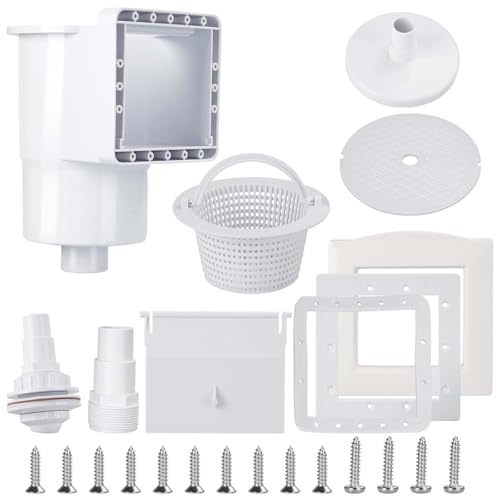 Sfneer SP1091LX Above Ground Pool Skimmer, Thru-Wall Skimmer, Above Ground Pool Skimmer (with Accessories), Opening Width 6 Inches Compatible with Hayward Pool Skimmer Accessories Kit