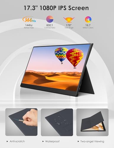 Image of Anyuse 17.3 inch FHD 144Hz IPS USB-C HDMI Portable Monitor