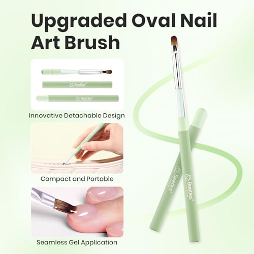 Image of Beetles Nail Art Brushes, Clean Up Brush Gel Polish Nail Art Design Pen | Painting Tools Fingernail Brush Nail Cleaning Brush Nail Art Liner Brush and Nail Dotting Pen Salon Diy at Home