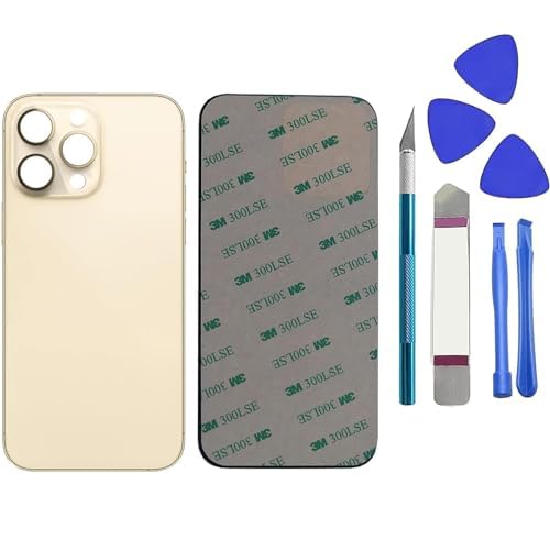 14 Pro Max - Vetro posteriore di ricambio per iPhone 14 Pro Max da 6,7", con kit di riparazione e adesivo preinstallato, colore: oro