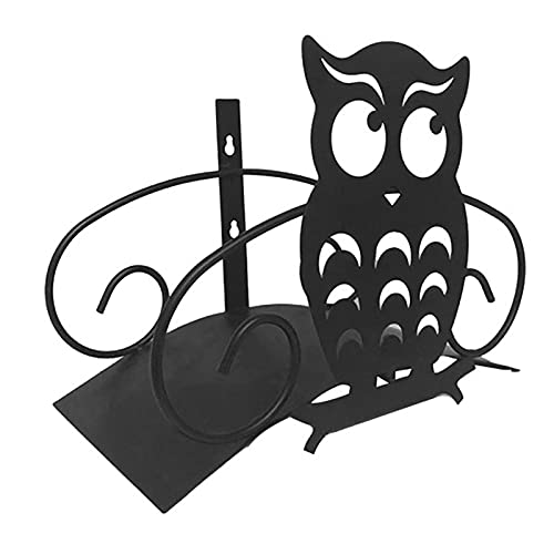 Rosixehird Soporte para Manguera de jardín,Soporte para Manguera de jardín de Hierro Fundido Resistente - Organizador de Carrete de Manguera de Almacenamiento de Manguera con Forma de búho Decorativo