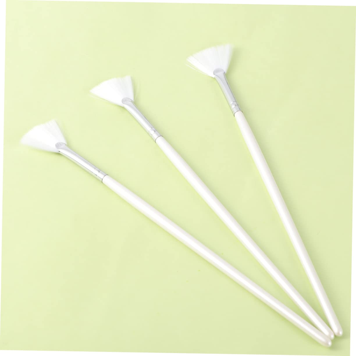 BIUDECO Glycolic Acid Mask Brushes 3pc Long Handle Fan Shape Skincare Tools for Mask Application Diy